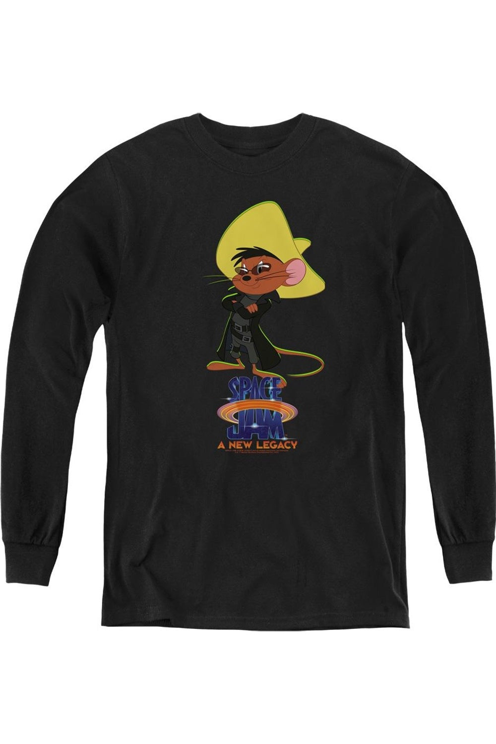 

Молодежная толстовка с длинным рукавом Space Jam 2 Speedy Matrix Gildan, черный