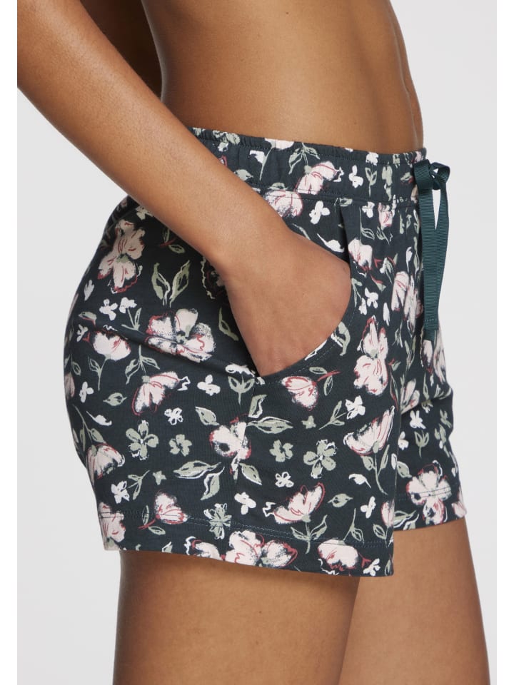 

Пижамные шорты с темно-зеленым и розовым цветочным принтом s.Oliver