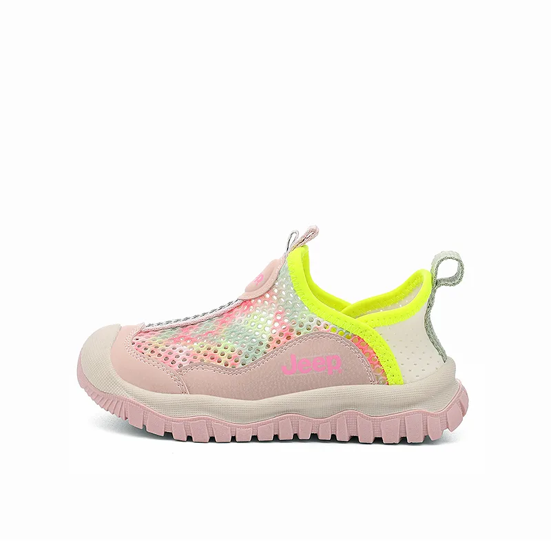 Детские кроссовки Low Top Jeep, Apple Green/Cherry Blossom Pink-Unlined Mesh