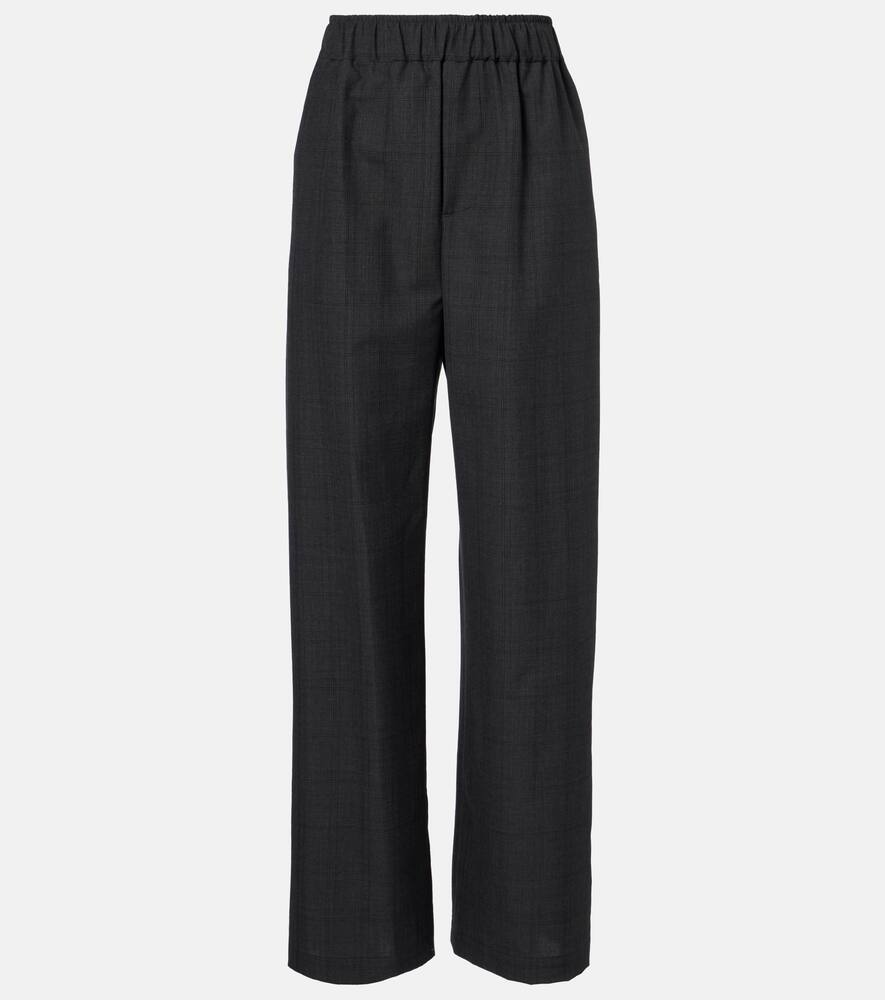 

Брюки бакстер в клетку с широкими штанинами The Frankie Shop, Dark Grey