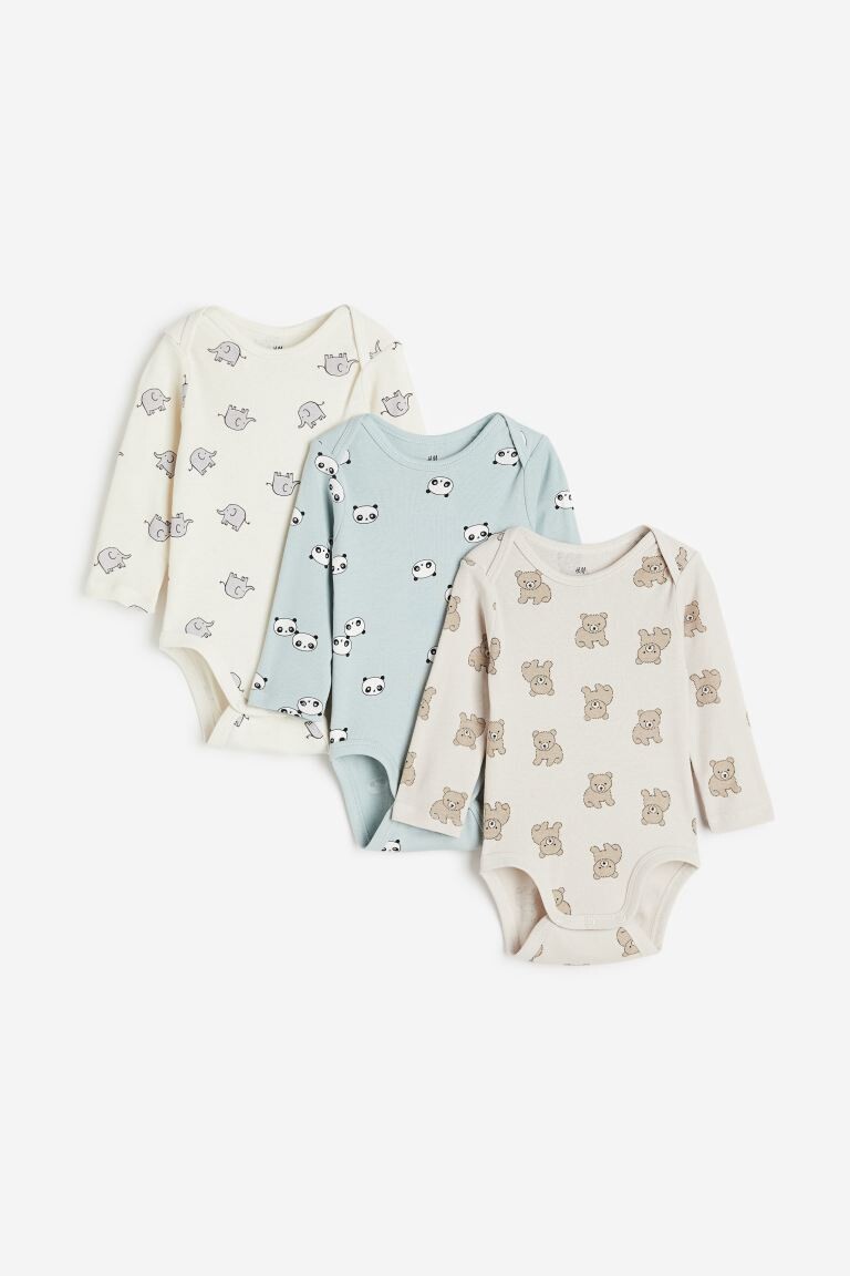 

Комплект из 3 боди с длинными рукавами H&M, бежевый