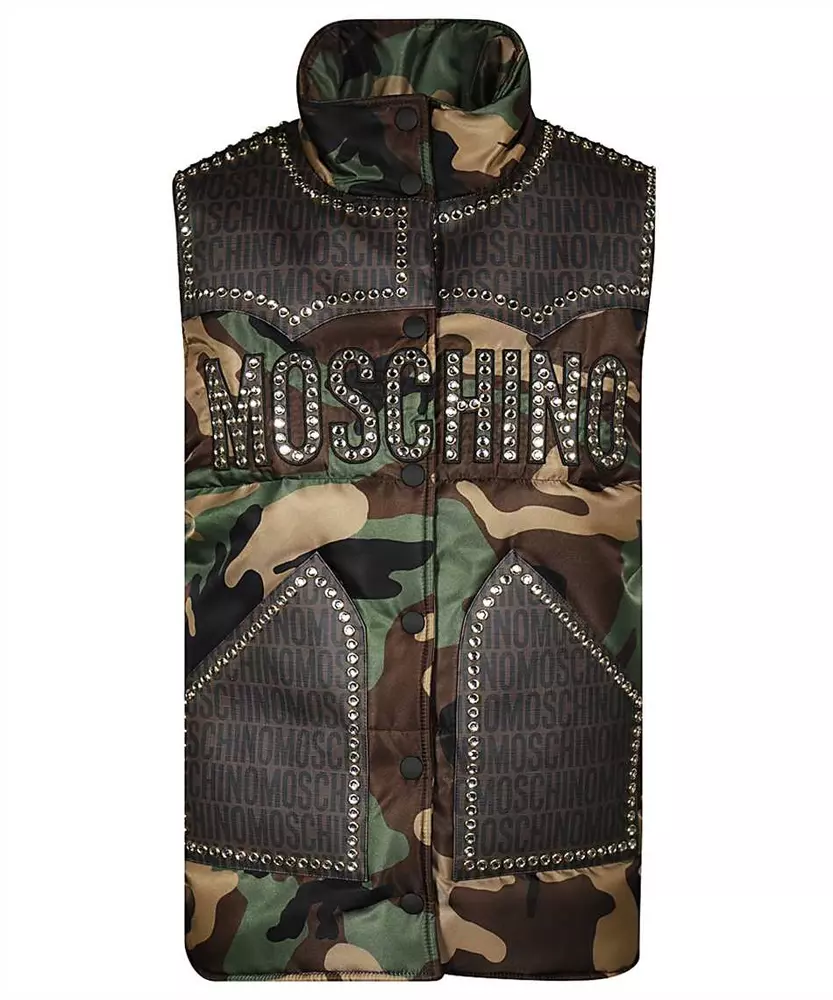 

Жилет Army Chic, украшенный стразами Moschino Couture!, цвет Army
