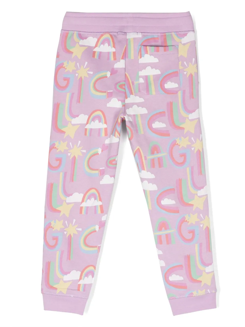 Брюки из органического хлопка с графичным принтом Stella McCartney Kids, фиолетовый — фото 2