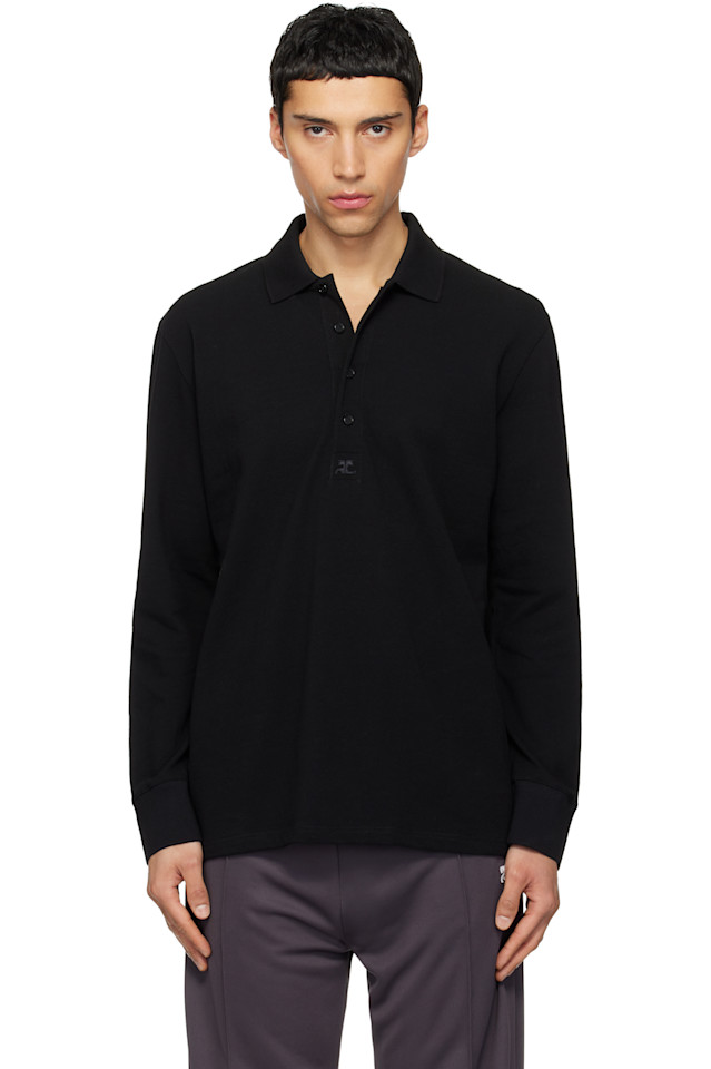 

Поло большого размера Courrèges, черный