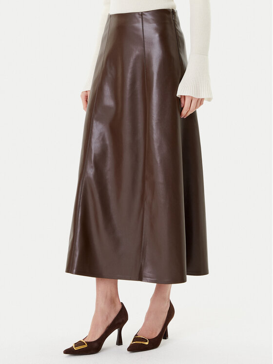 

Юбка из искусственной кожи regular fit A25CPGO00701 Simona Corsellini, коричневый