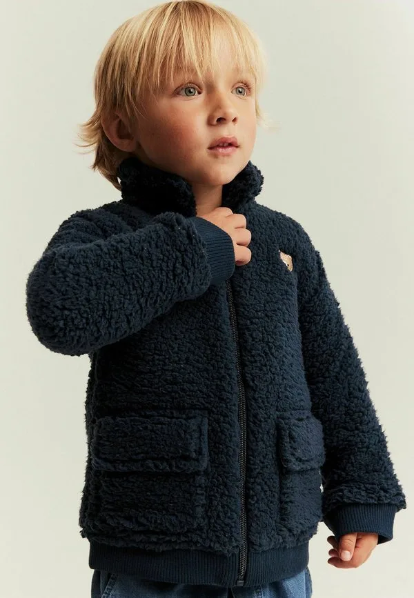 Флисовая куртка с вышивкой в виде медведя Newbie, Dark Blue