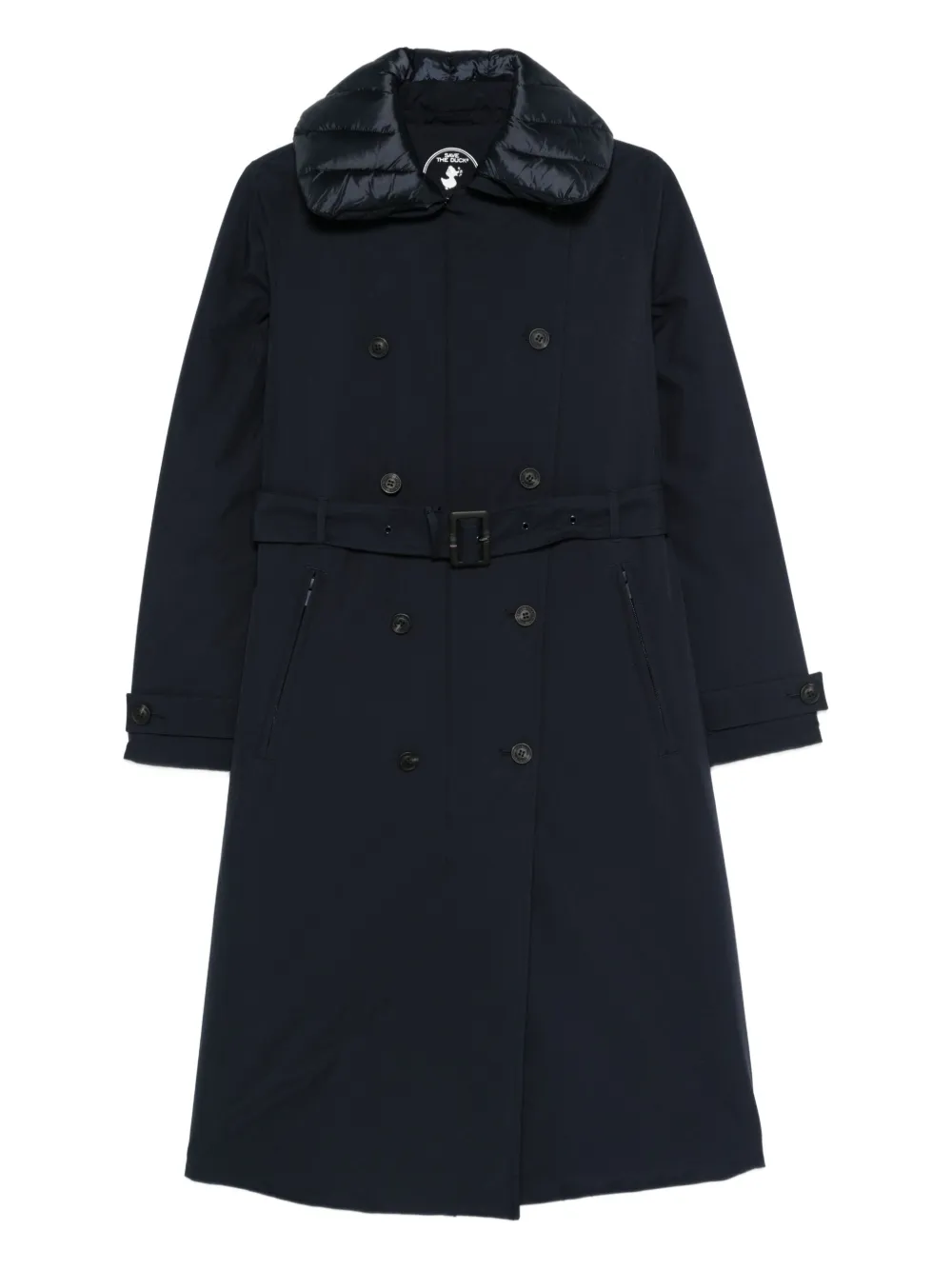 

Пальто со стеганым воротником и поясом Save The Duck, синий