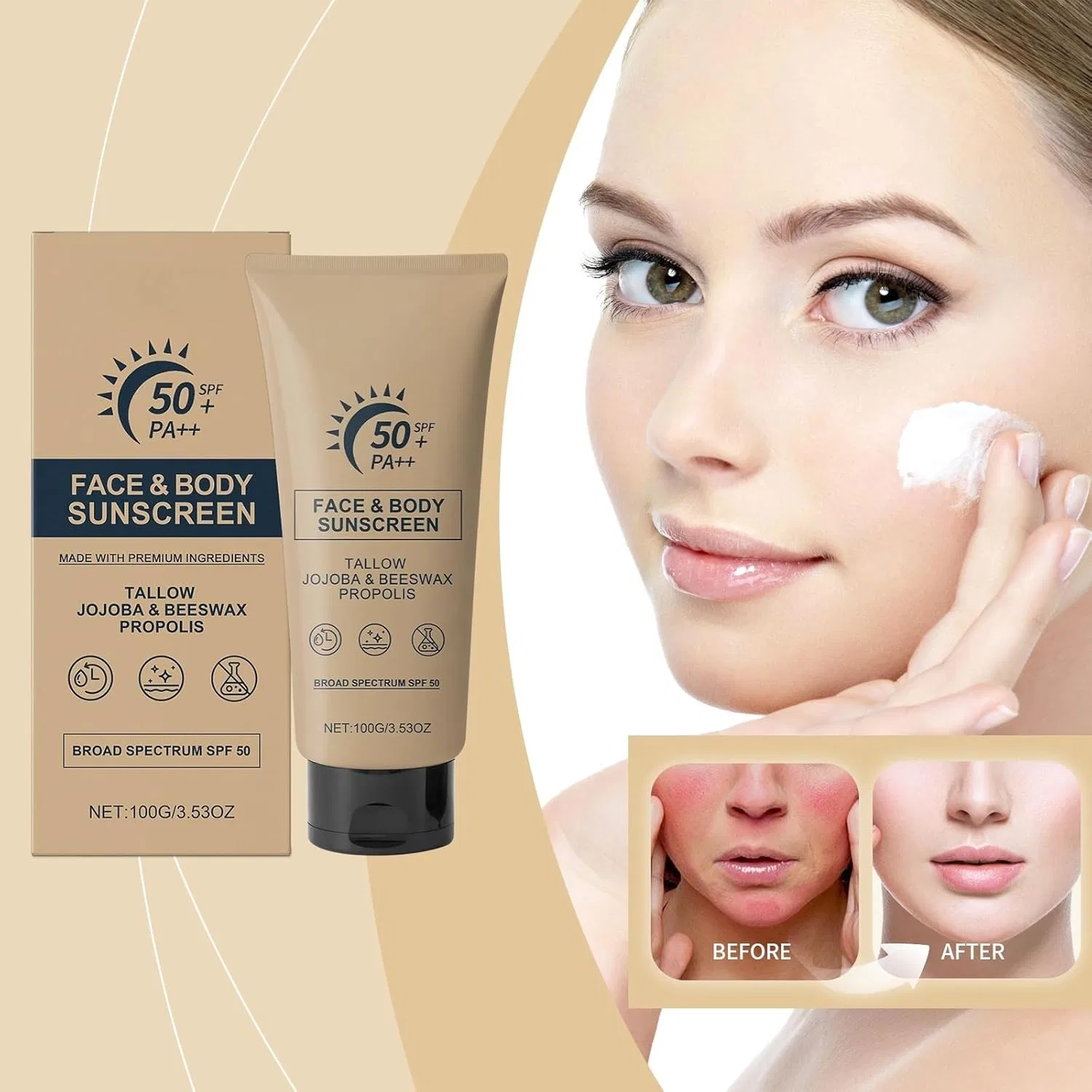 Солнцезащитный крем для лица SPF 50, 100 г — фото 2