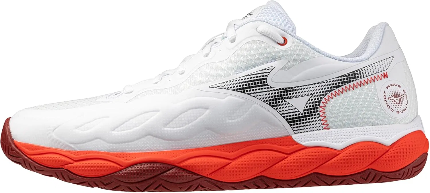 Кроссовки для тенниса и пиклбола Mizuno Wave Enforce Court, White-fiery Red