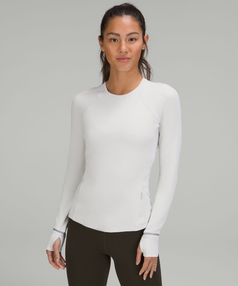 

Рубашка в рубчик с длинными рукавами It's Rulu Run Lululemon, белый