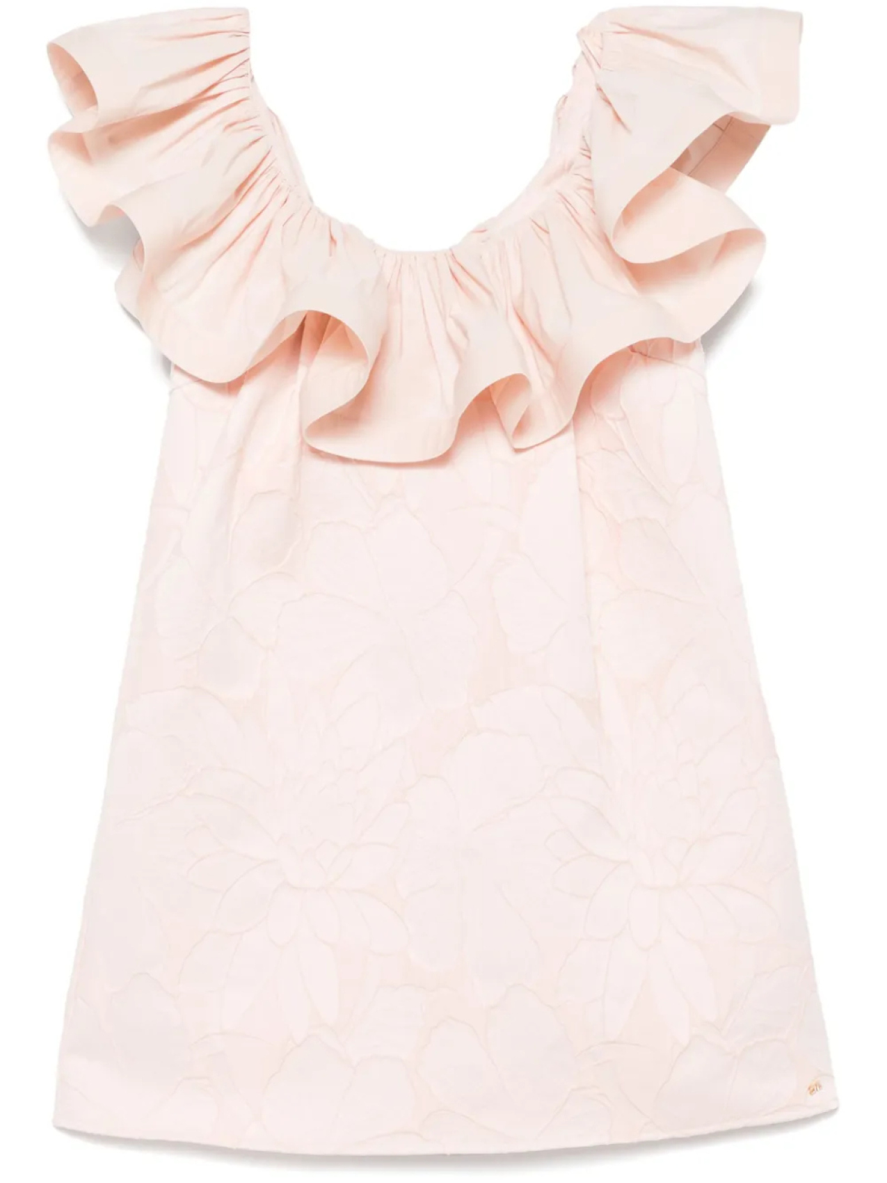 

Жаккардовое платье мини с цветочным узором Elisabetta Franchi, розовый