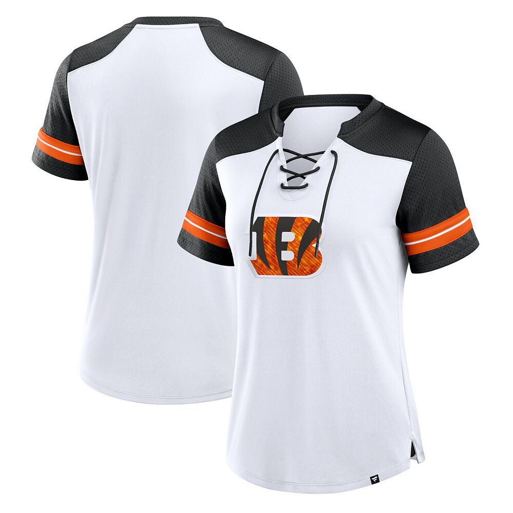 

Женская белая/черная футболка Fanatics Cincinnati Bengals с фольгированной основной шнуровкой Fanatics Brands - White Label, цвет Bng White