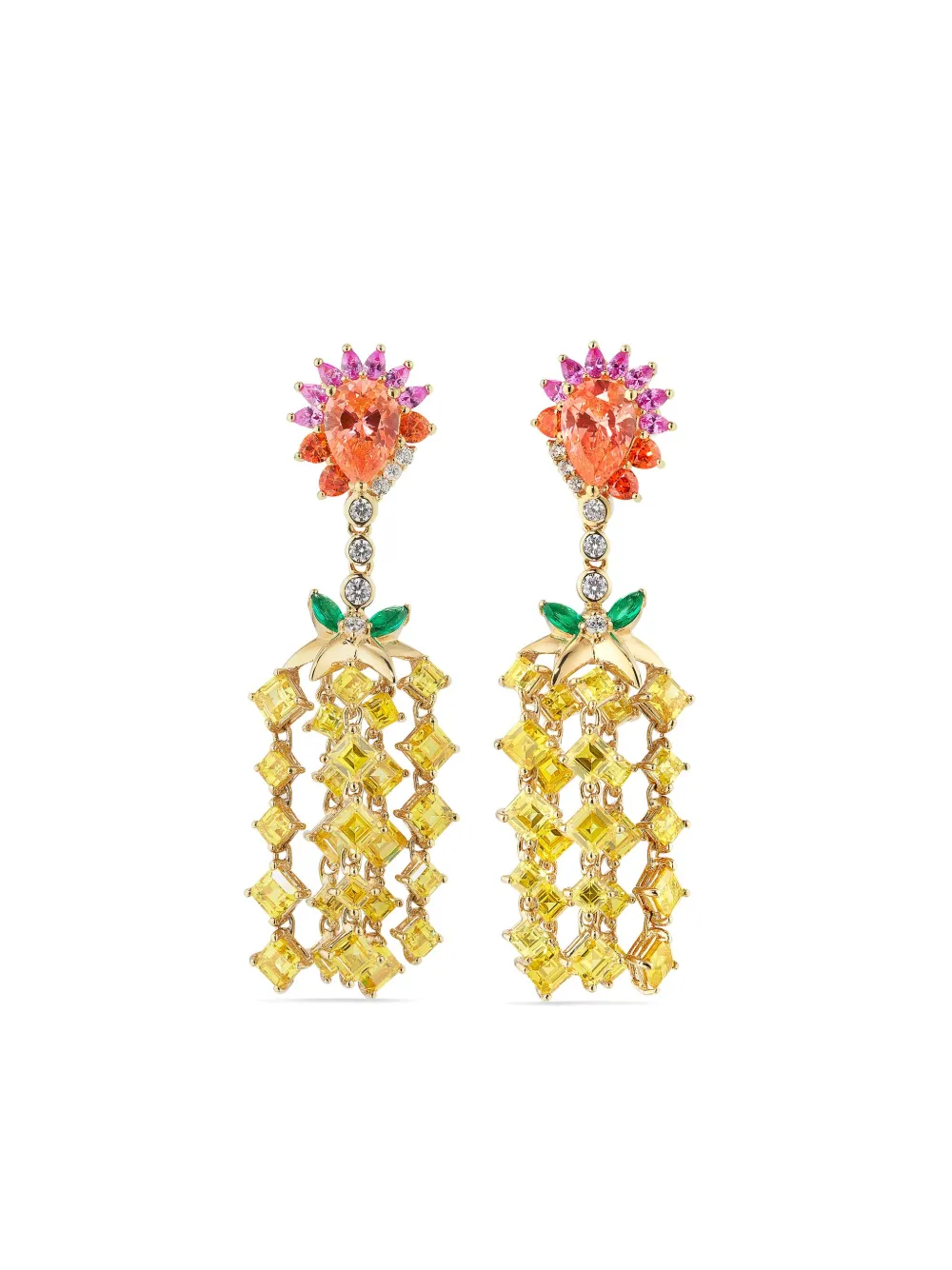 

Серьги Pineapple из желтого золота с камнями Anabela Chan, желтый