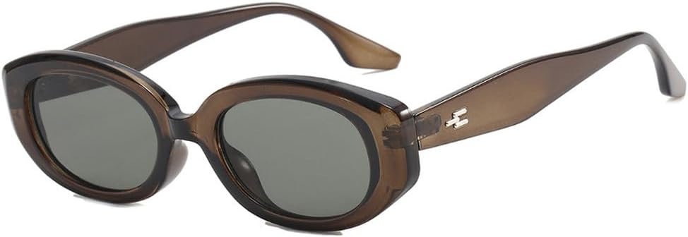 

Популярные модные овальные женские солнцезащитные очки в стиле ретро, ​​гелевые цветные линзы, защита от УФ-излучения UV400, мужские солнцезащитные очки с заклепками WNCKSQ, Olive Grey