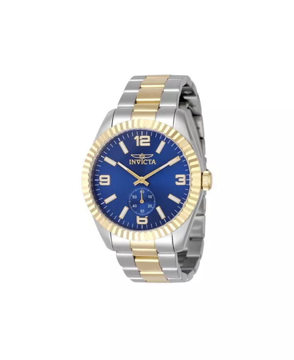 

Мужские кварцевые многофункциональные часы с синим циферблатом 49387 Invicta, gold