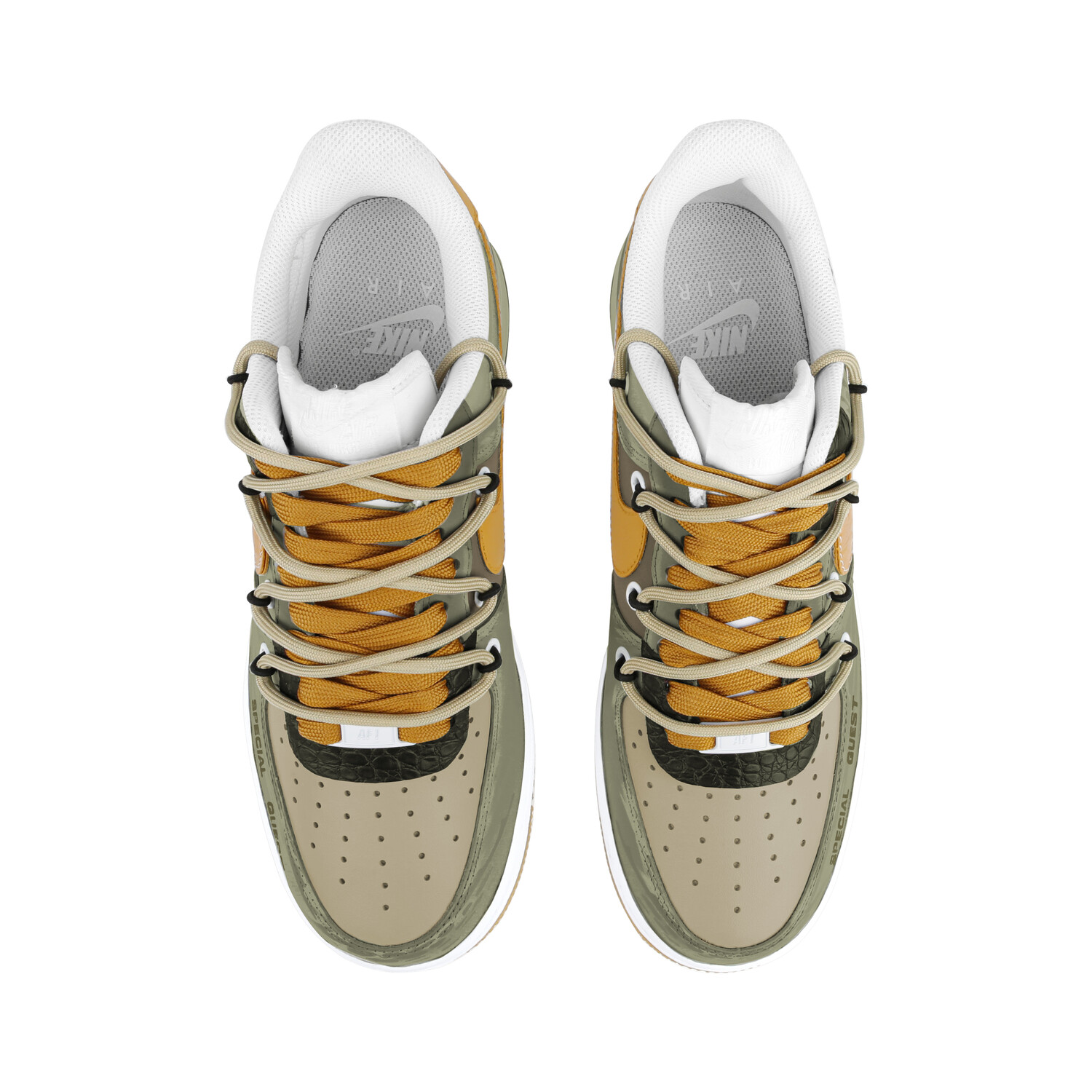 Кроссовки Nike Air Force 1 Skateboarding Shoes Unisex Low-top Yellow/green, желтый/зеленый — фото 4