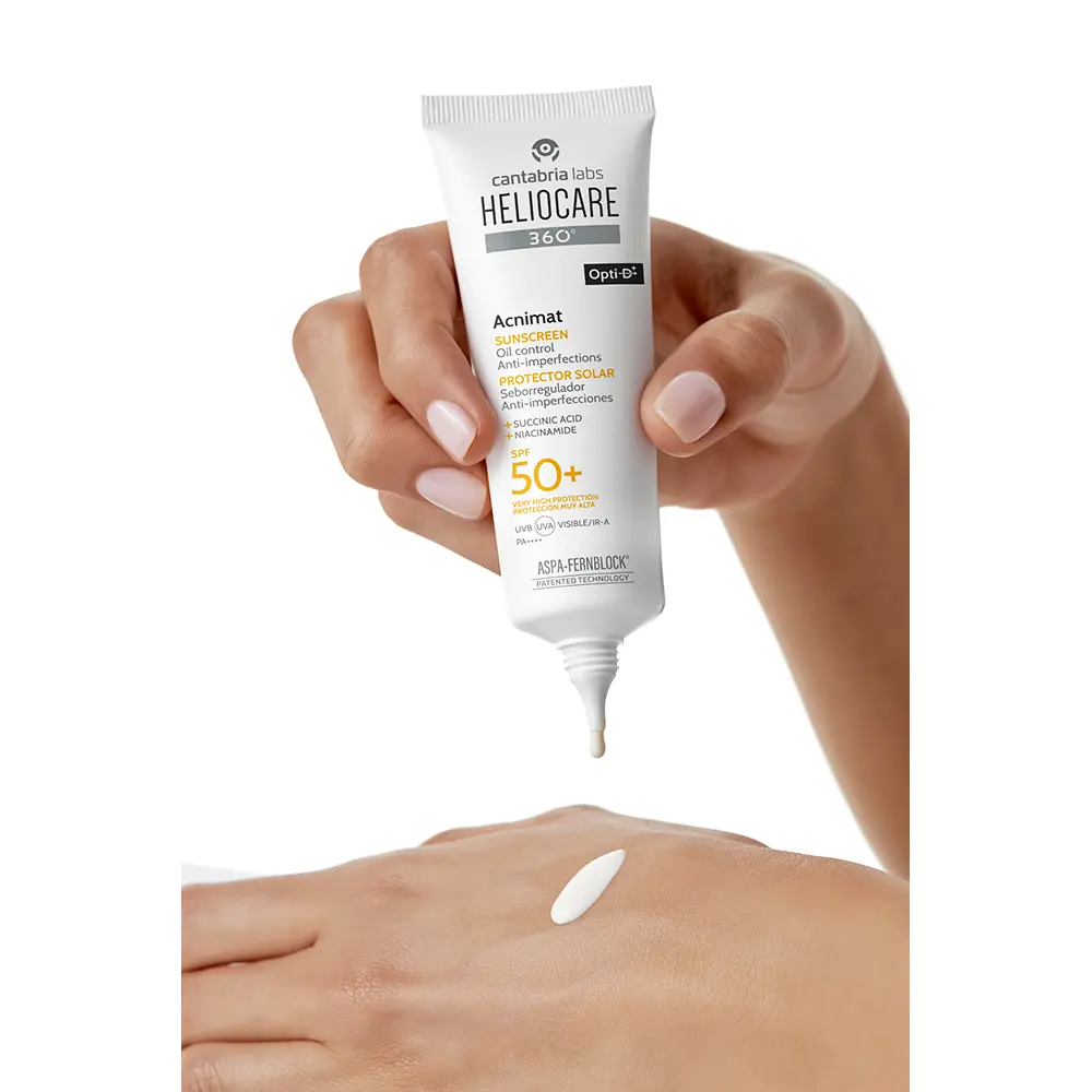 Солнцезащитный крем Heliocare 360° acnimat protector solar sistema antiimperfecciones y matificante spf50+ Cantabria Labs, 50 мл. — фото 4