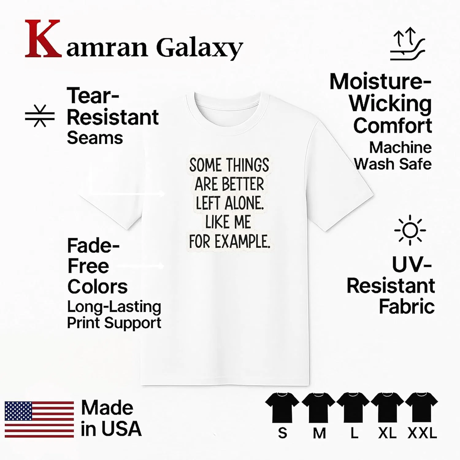 Generic Футболка с надписью "Some Things are Better Left Alone Like Me for Example" - саркастичная цитата - Unisex черный S-XXL — фото 4