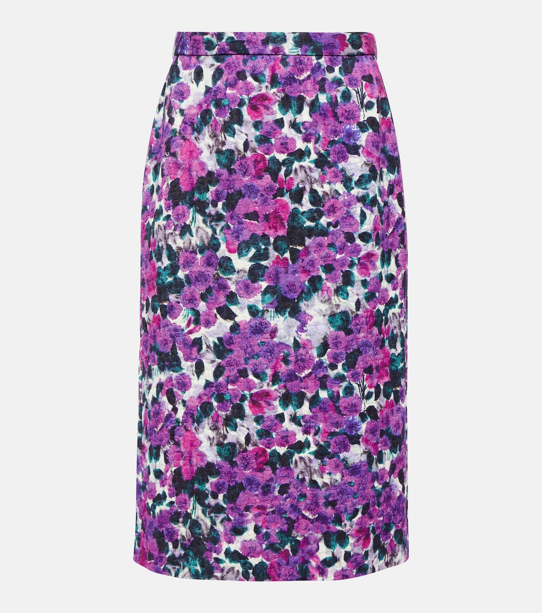 

Юбка миди с цветочным принтом и крокодиловым эффектом Dries Van Noten, Violet