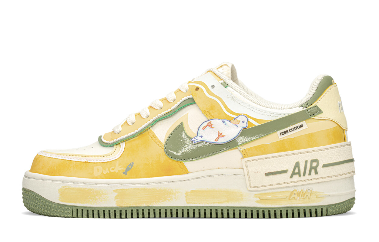 

Кроссовки Nike Air Force 1 Skateboarding Shoes Women's Low-top Yellow/green, зеленый
