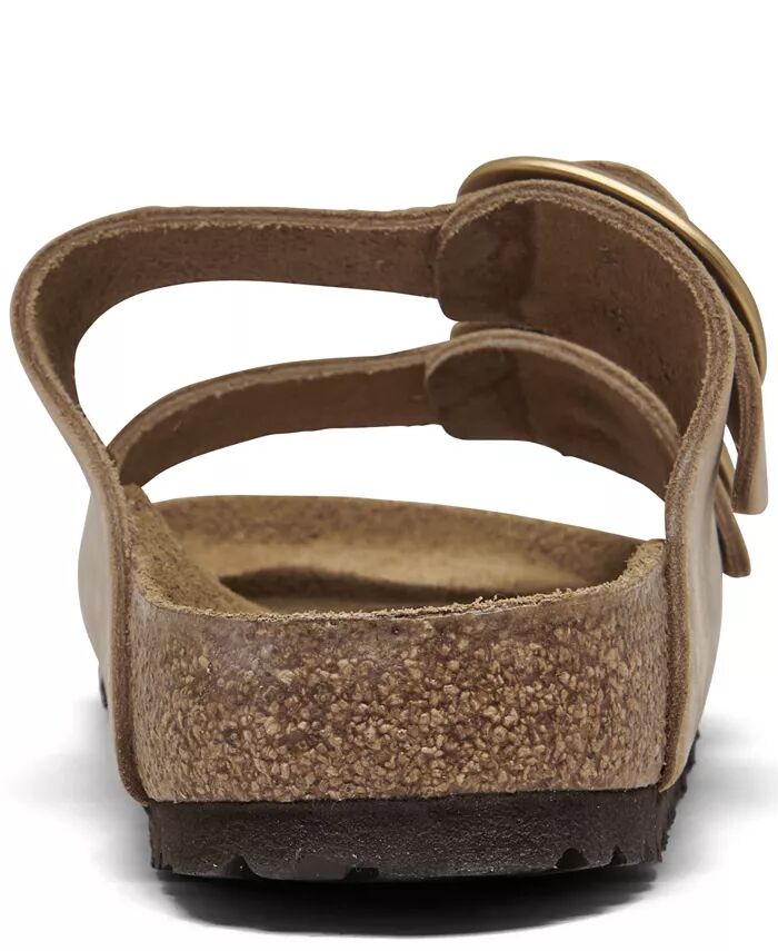 Женские сандалии Arizona из промасленной кожи с большой пряжкой от Finish Line Birkenstock, коричневый/бежевый — фото 4