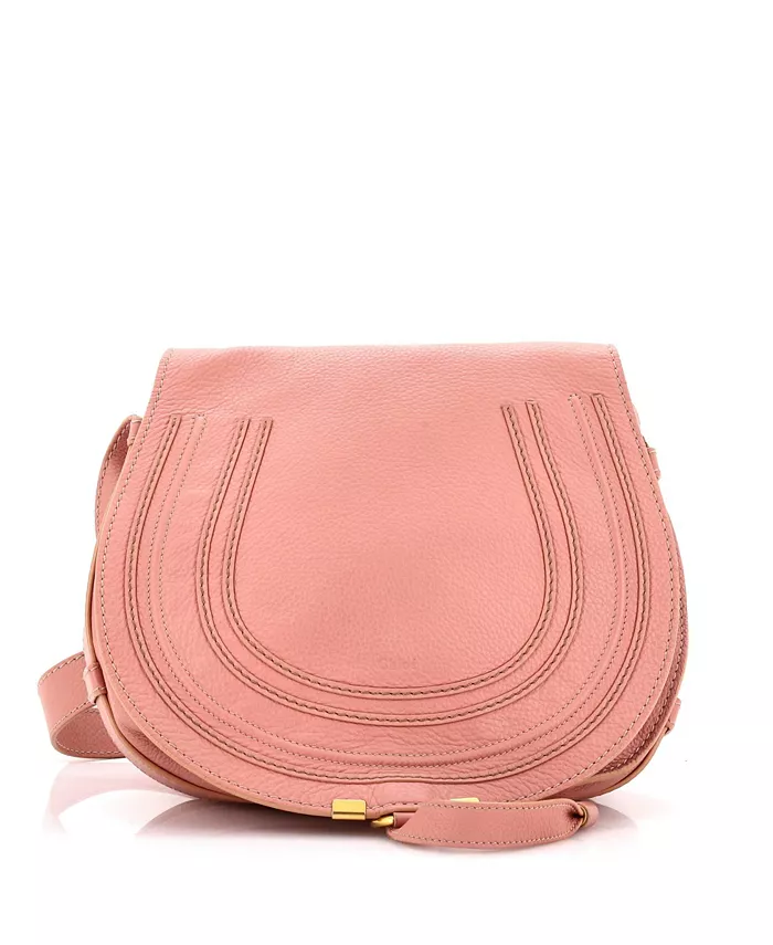

Средняя кожаная сумка Marcie через плечо Pre-Owned Chloe, розовый