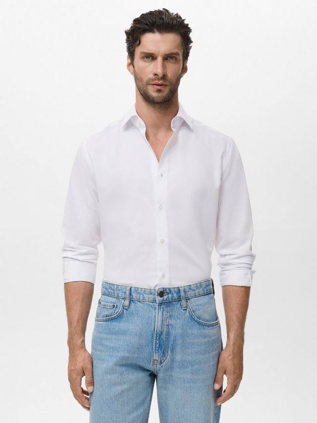 

Длинная рубашка с воротником Giro из хлопковой смеси Mango