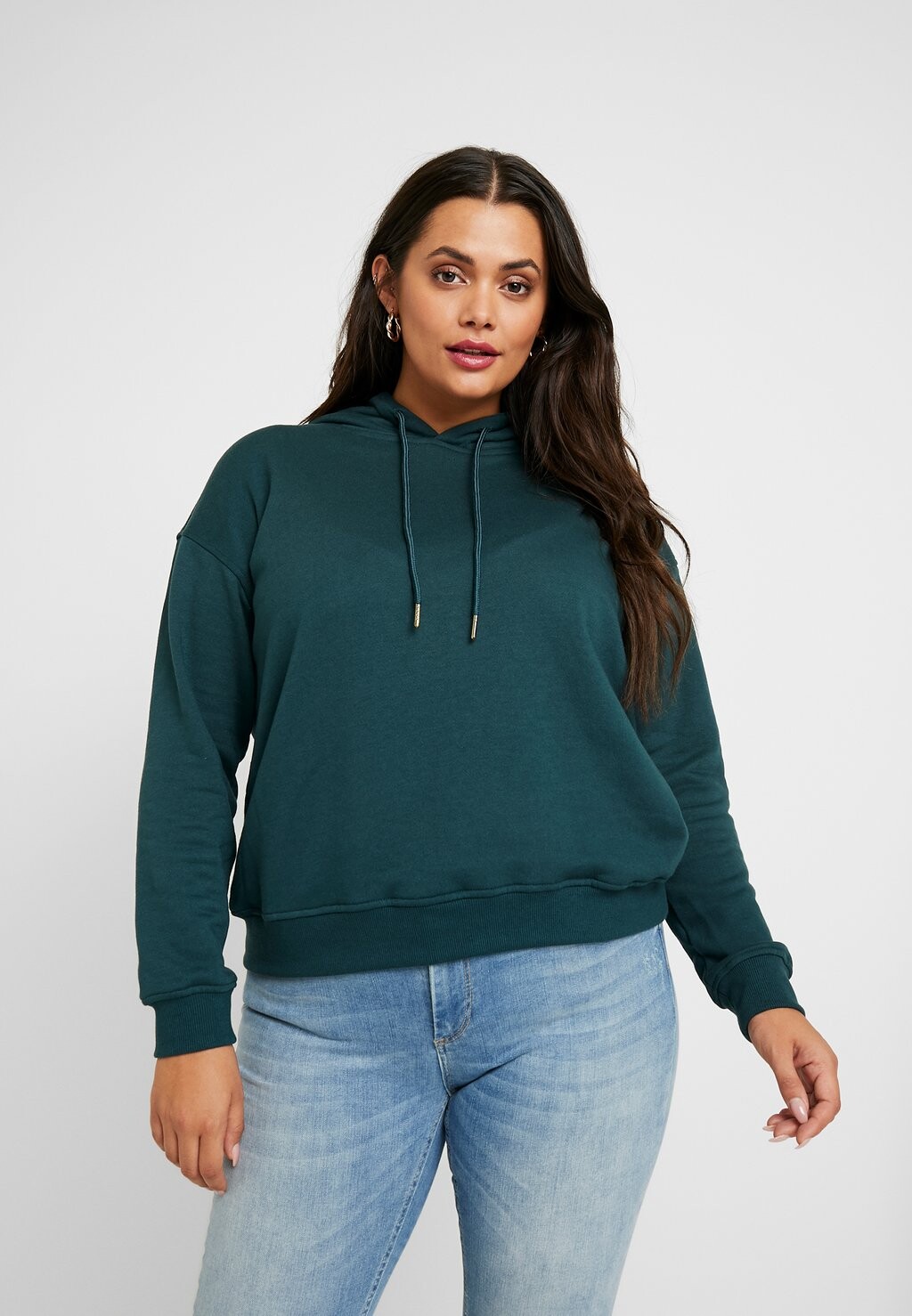 

Толстовка Urban Classics Curvy ЖЕНСКАЯ Кофта с капюшоном, цвет bottlegreen