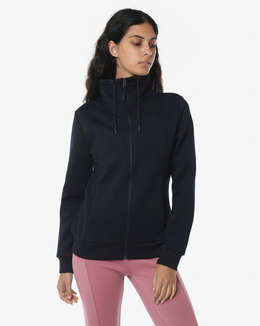 

JAKED Женская синтетическая толстовка темно-синего цвета для фитнеса