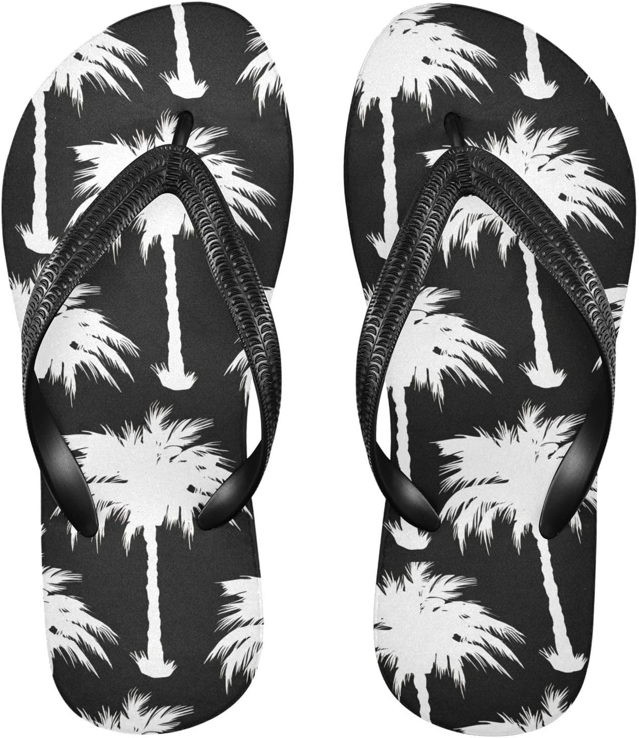 

Вьетнамки с изображением кокосовых пальм, пляжный душ, резиновые шлепанцы с подошвой против скольжения, летние тапочки, обувь для ходьбы для женщин и мужчин Sinestour, черный