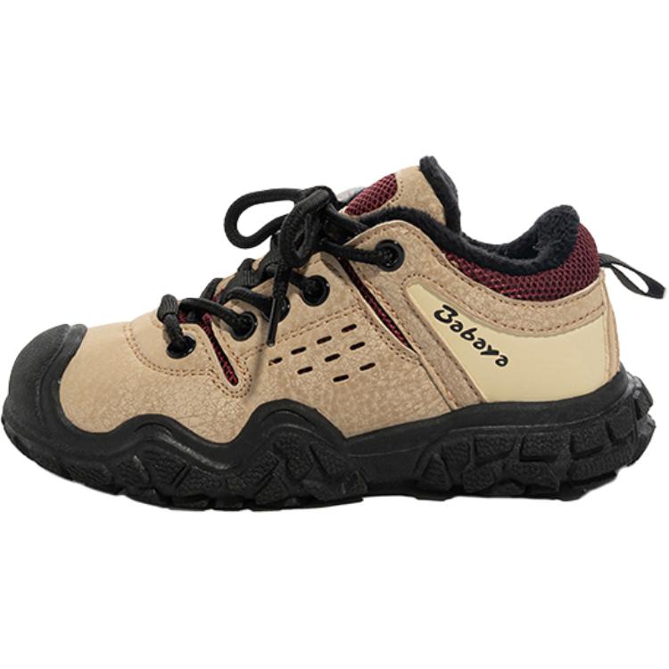 

Антискользящие и износостойкие утепленные низкие детские повседневные ботинки beige burgundy kids' Babaya, бежевый