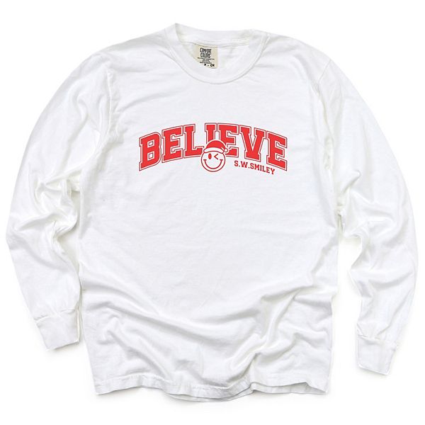 

SWSmiley varsity believe - женская футболка с длинным рукавом, окрашенная в готовом виде Simply Sage Market, White, Белый, SWSmiley varsity believe - женская футболка с длинным рукавом, окрашенная в готовом виде Simply Sage Market, White