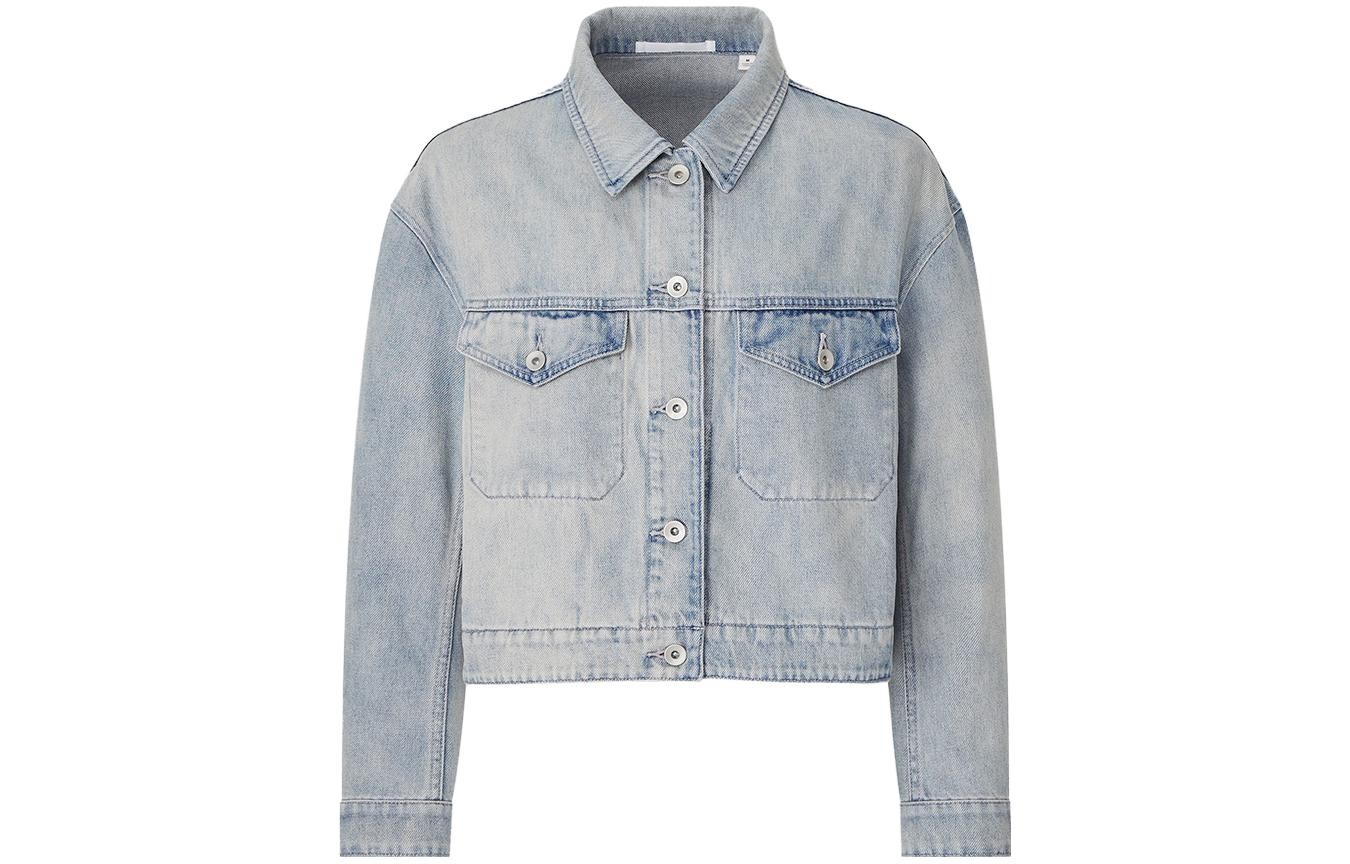 

UNIQLO Женская джинсовая куртка, цвет озеро синее