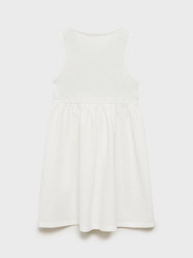 

Детское платье с расклешенным подолом и сборкой на горловине Mango, Natural White