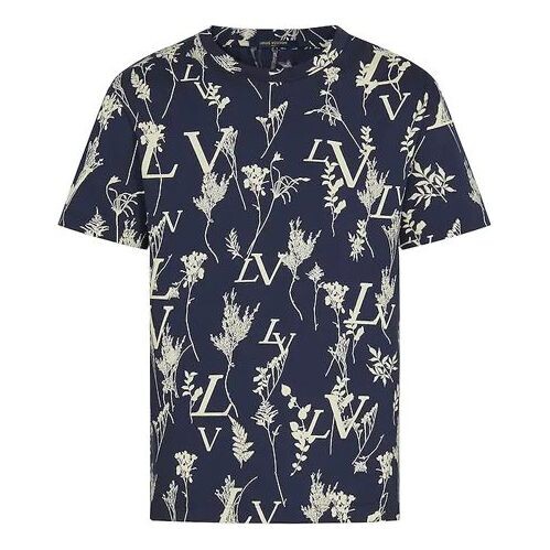 

Футболка lv leaf discharge wheat ear print for men navy Louis Vuitton, синий