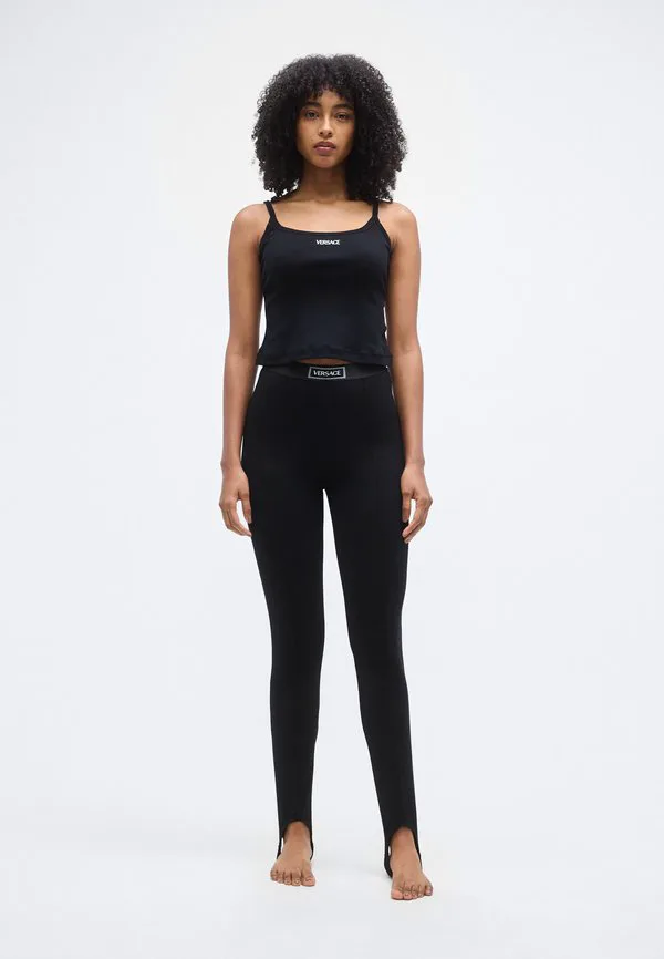 Леггинсы чулки Versace, Black — фото 2