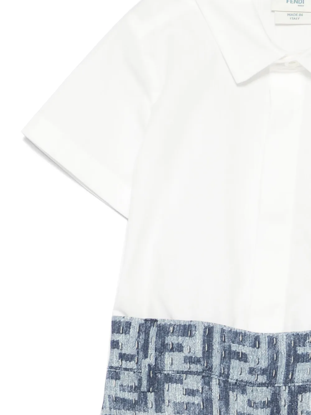 Комплект из топа и шортов с логотипом FF FENDI KIDS, белый — фото 3