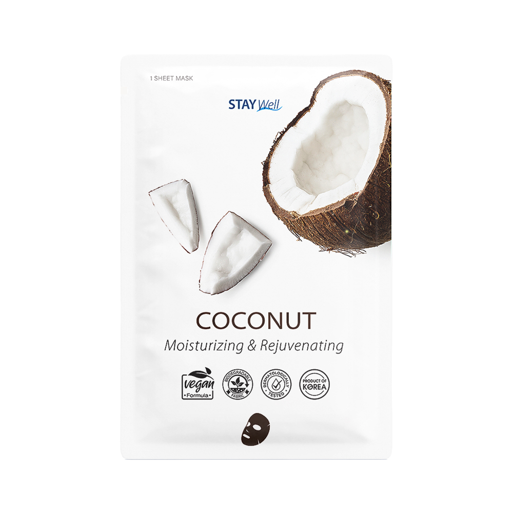 

Тканевая маска для лица vegan sheet mask - coconut Stay Well, вес 20 гр.