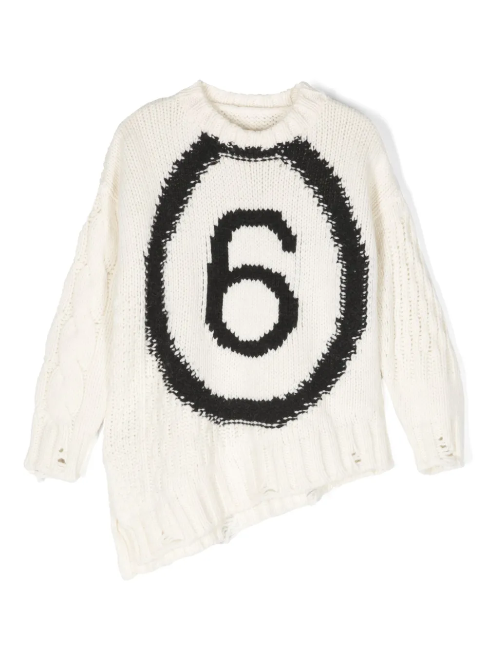 

Джемпер асимметричного кроя с логотипом MM6 Maison Margiela Kids, нейтральный