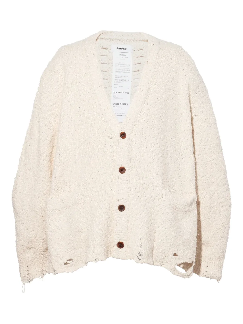 

Кардиган на пуговицах с эффектом потертости Doublet, нейтральный