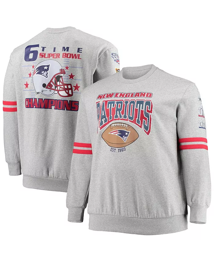 

Мужская толстовка с принтом New England Patriots Big and Tall, серый меланж Mitchell & Ness
