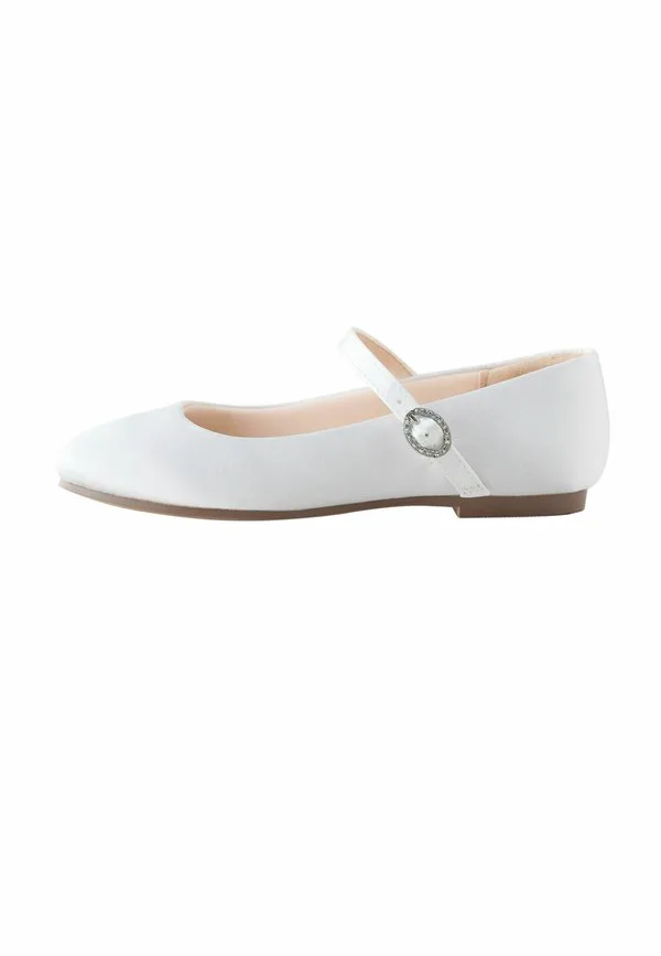 Балетки с ремешком на щиколотке Next, White Stain Resistant Satin
