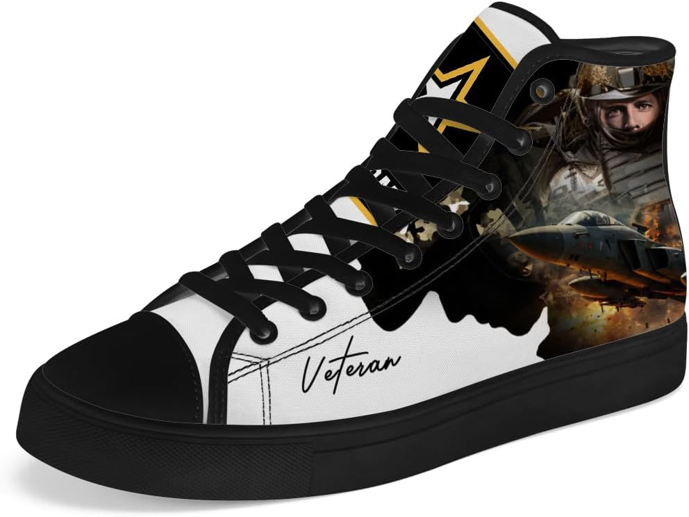 

Ветеранские высокие кеды из ткани для мужчин и женщин, высокие сникерсы на шнуровке, повседневная обувь, подарок для мамы и папы Chebing, белый/коричневый