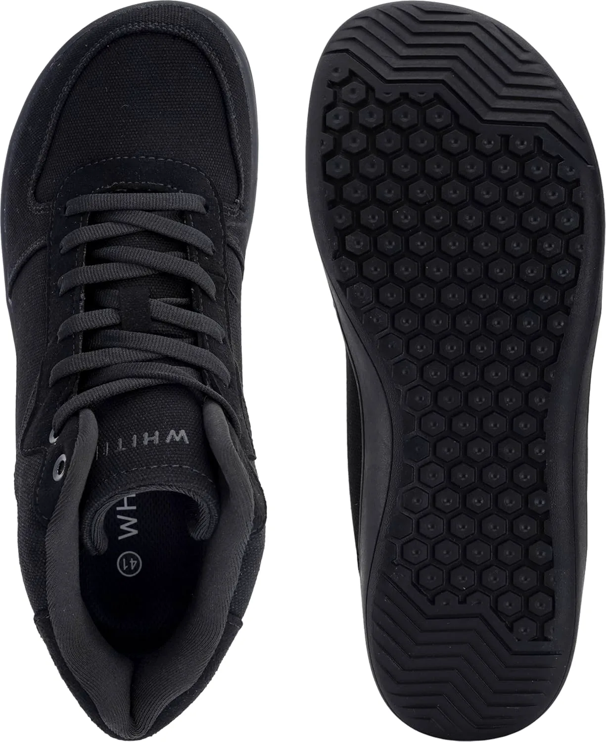 

Мужские минималистичные кроссовки WHITIN из холщовой ткани + широкий носок + нулевая посадка, черный