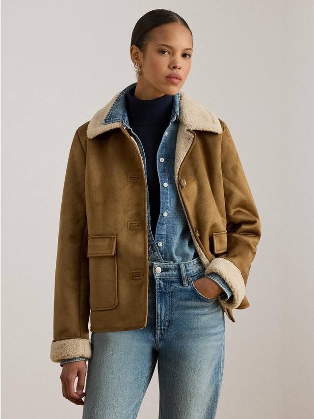 

Куртка Lauren из искусственной замши с искусственным мехом Ralph Lauren, Camel