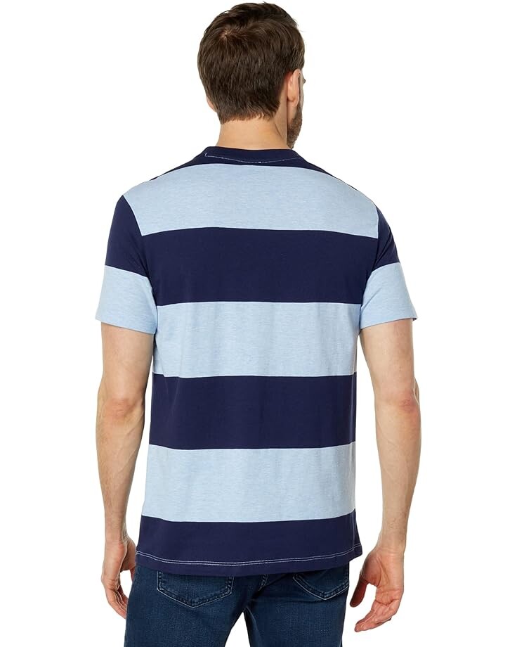 

Футболка U.S. POLO ASSN. Rugby Stripe Short Sleeve Tee, цвет Surf Blue Heather