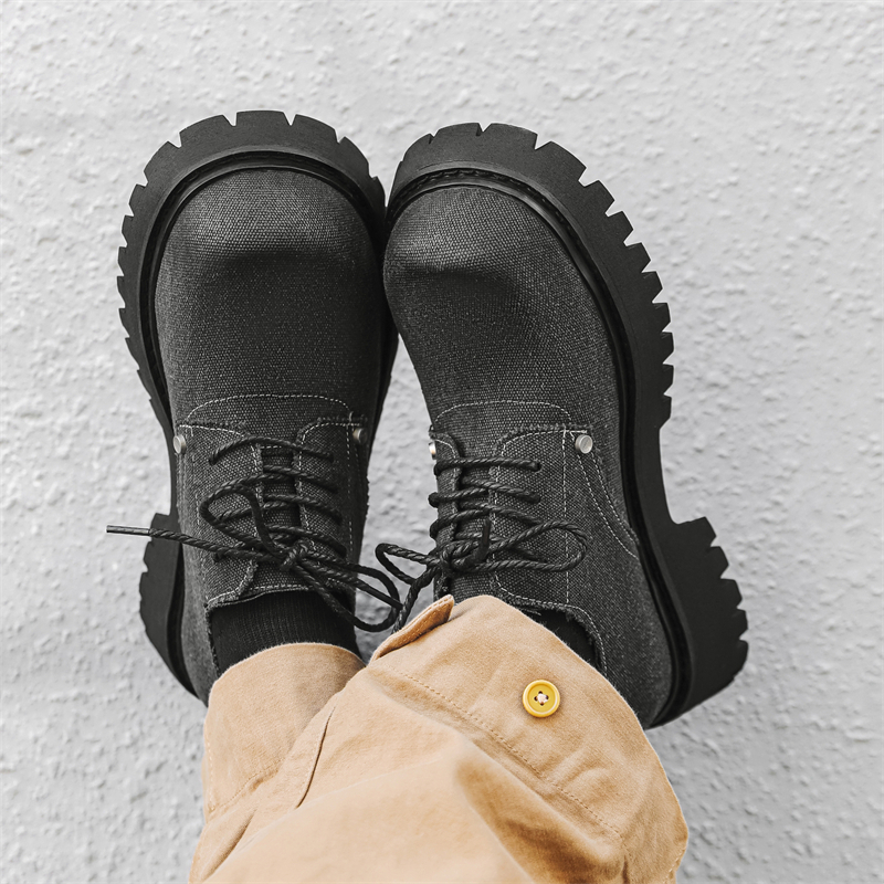 Dounkol Мужские стильные повседневные туфли Cool Casual Shoes - черные, увеличивающие рост, цвет Black Height Increasing — фото 3
