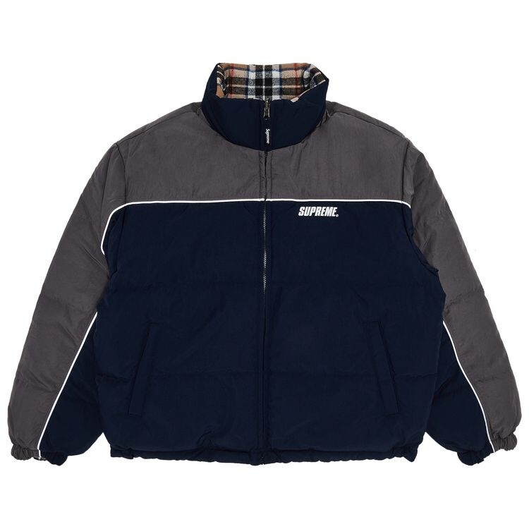 

Куртка Supreme Reversible Puffer Jacket Navy, синий