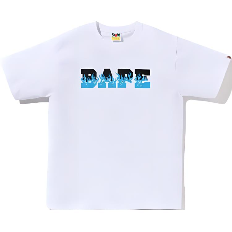 Футболка Flame Bape Logo A BATHING APE, черная красная — фото 4