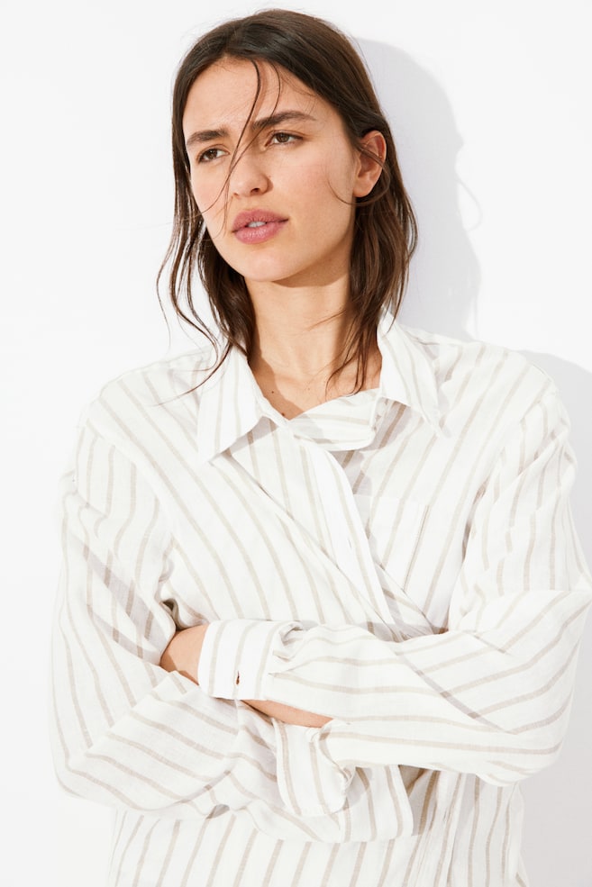 

Блузка-Рубашка из льняной смеси H&M, мультиколор